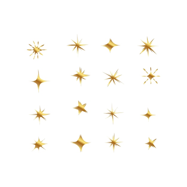 Ilustración vectorial de la estrella brillante dorada