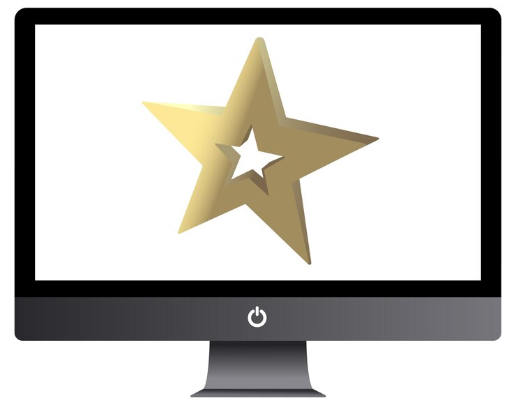 Vector ilustración vectorial de una estrella dorada sobre un fondo transparente