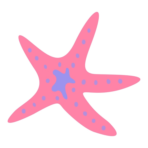 Ilustración vectorial de una estrella de mar Linda mano dibujando una estrella de mar en estilo plano Ilustración náutica