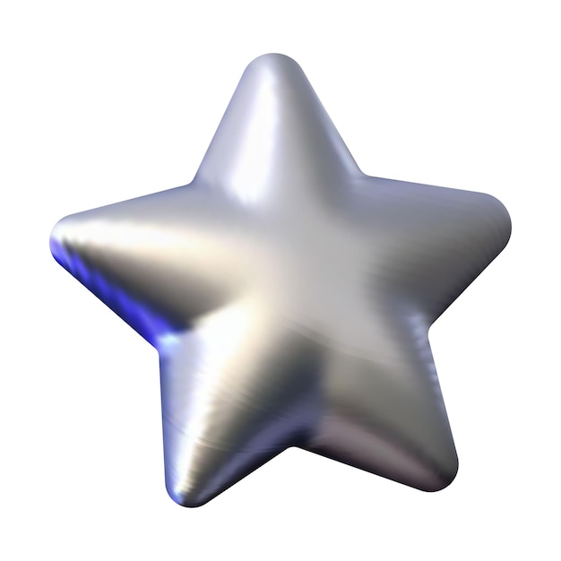 Vector ilustración vectorial de la estrella de metal cromado 3d