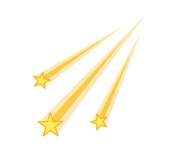 Ilustración vectorial de estrellas fugaz de oro