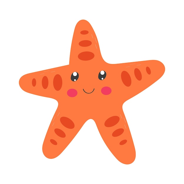 Ilustración vectorial de estrellas de mar coloridas aisladas sobre un fondo blanco