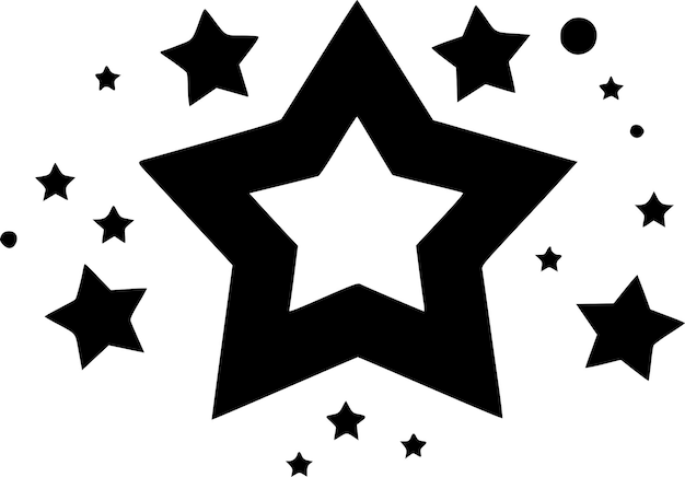 Vector ilustración vectorial de estrellas minimalistas y planas