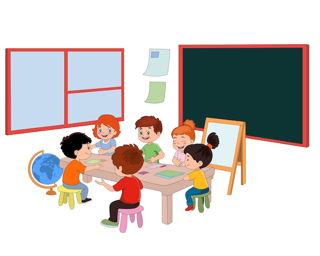 ilustración vectorial de estudiantes en diferentes posturas