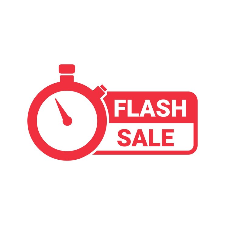 Vector ilustración vectorial de una etiqueta de venta flash sobre un fondo blanco.