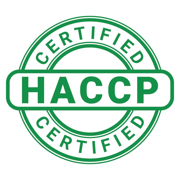 Vector ilustración vectorial de etiquetas adhesivas aisladas certificadas haccp verde