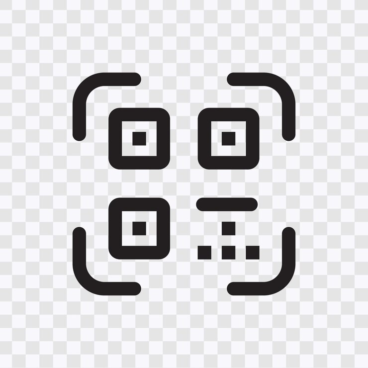 Ilustración vectorial de etiquetas de código QR de escaneo digital simple para la recuperación eficiente de datos