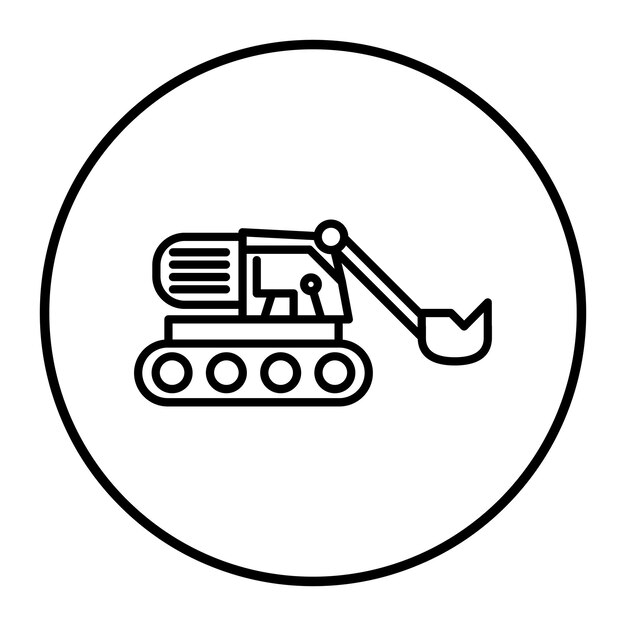 Ilustración vectorial de la excavadora
