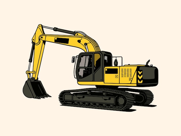 Una ilustración vectorial de una excavadora