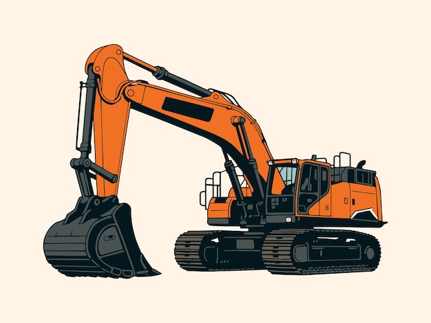 Una ilustración vectorial de una excavadora
