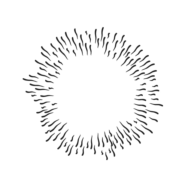 Ilustración vectorial de explosión de Starburst dibujada a mano aislada sobre un fondo blanco