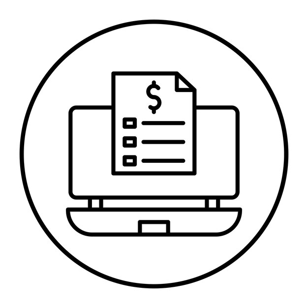 Ilustración vectorial de la factura en línea