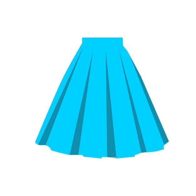 Ilustración vectorial de falda azul claro aislada sobre un fondo blanco