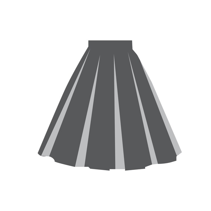Vector ilustración vectorial de falda gris aislada sobre un fondo blanco