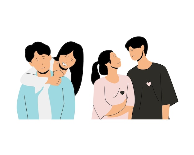 Vector ilustración vectorial de familia feliz