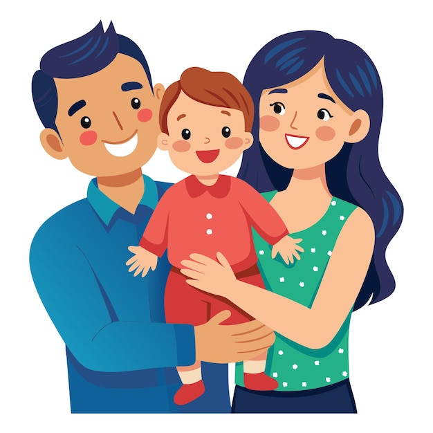 Ilustración vectorial de una familia