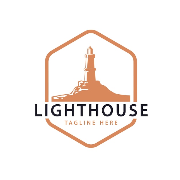 Ilustración vectorial de un faro para un icono de símbolo o logotipo