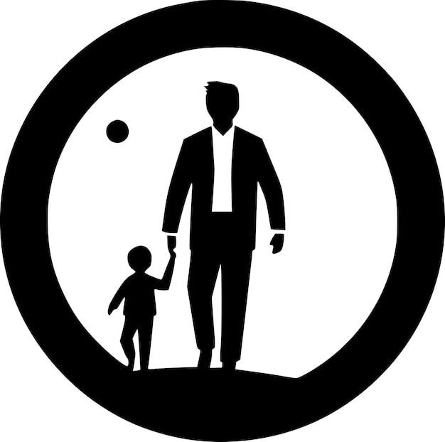 Vector ilustración vectorial de father minimalist y flat logo