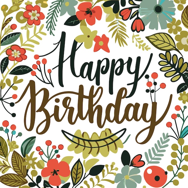 Ilustración vectorial de felicitaciones de cumpleaños