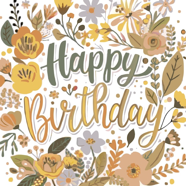 Ilustración vectorial de felicitaciones de cumpleaños