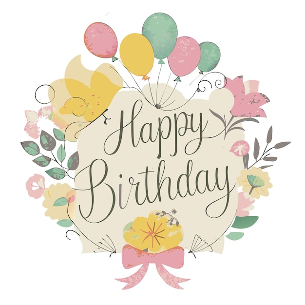 Ilustración vectorial de felicitaciones de cumpleaños