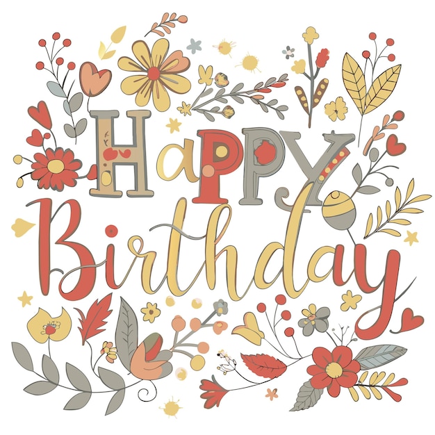 Ilustración vectorial de felicitaciones de cumpleaños