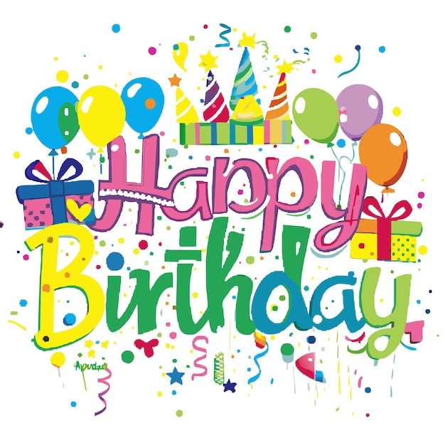 Ilustración vectorial de felicitaciones de cumpleaños