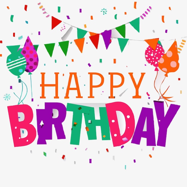 Ilustración vectorial de felicitaciones de cumpleaños