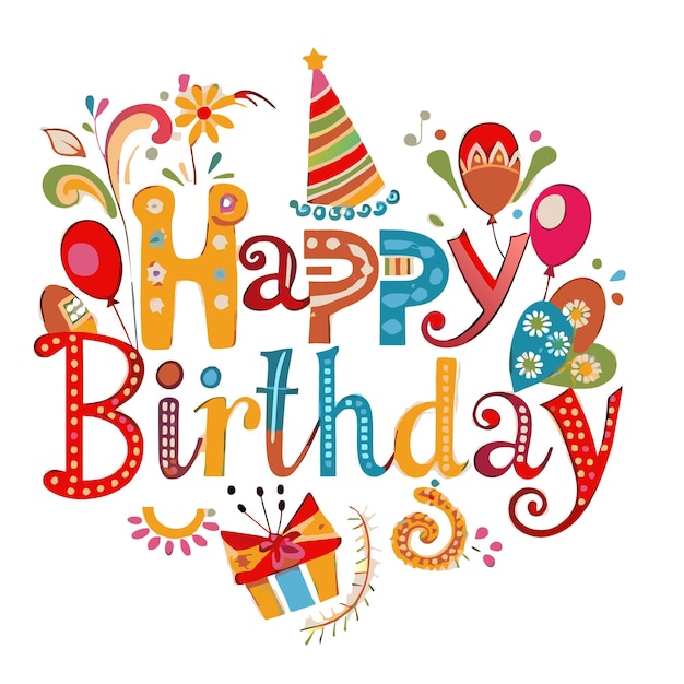 Ilustración vectorial de felicitaciones de cumpleaños