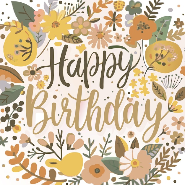 Ilustración vectorial de felicitaciones de cumpleaños