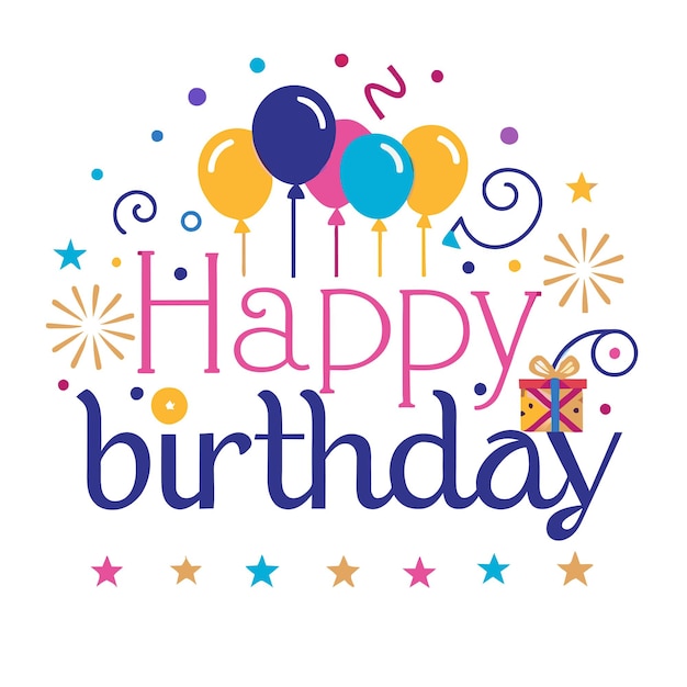 Ilustración vectorial de felicitaciones de cumpleaños