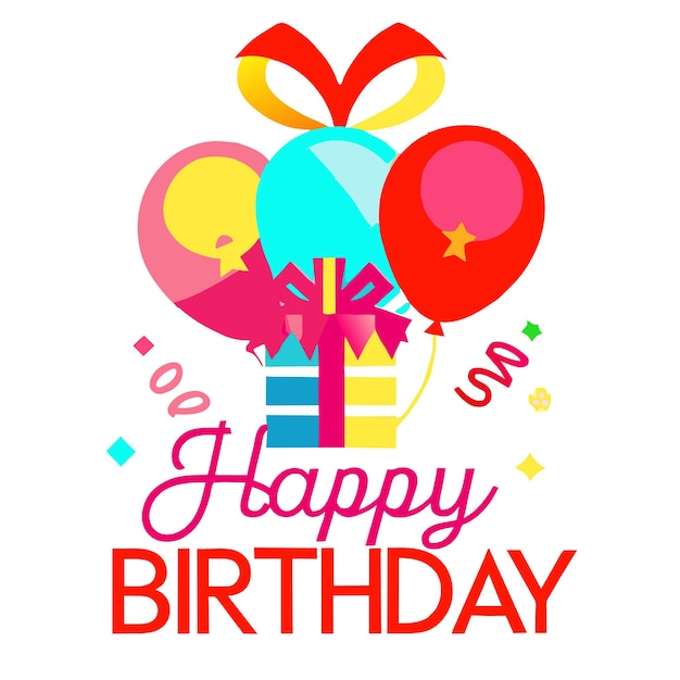 Ilustración vectorial de felicitaciones de cumpleaños