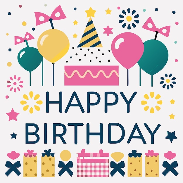 Ilustración vectorial de felicitaciones de cumpleaños