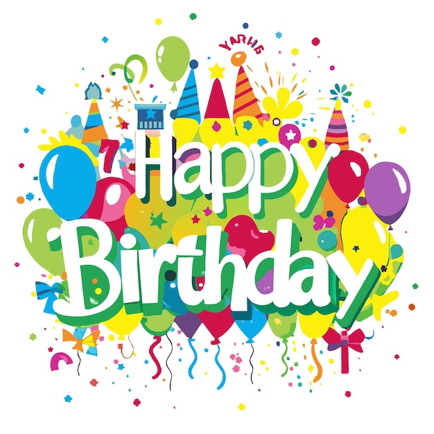 Ilustración vectorial de felicitaciones de cumpleaños