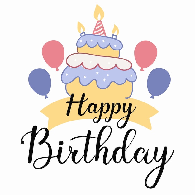 Ilustración vectorial de felicitaciones de cumpleaños