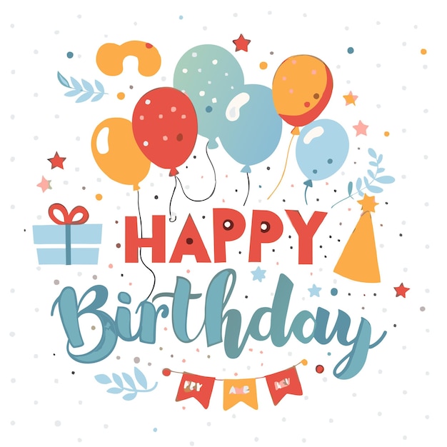 Ilustración vectorial de felicitaciones de cumpleaños