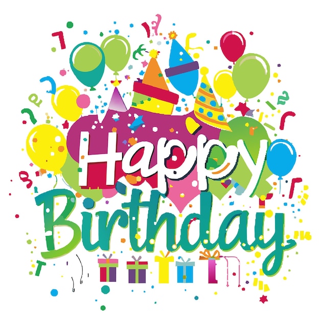 Ilustración vectorial de felicitaciones de cumpleaños