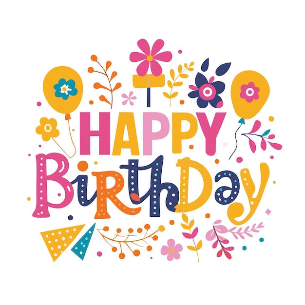Ilustración vectorial de felicitaciones de cumpleaños