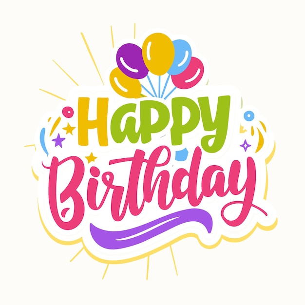 Ilustración vectorial de felicitaciones de cumpleaños