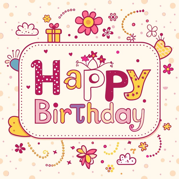 Ilustración vectorial de felicitaciones de cumpleaños
