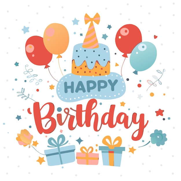Ilustración vectorial de felicitaciones de cumpleaños