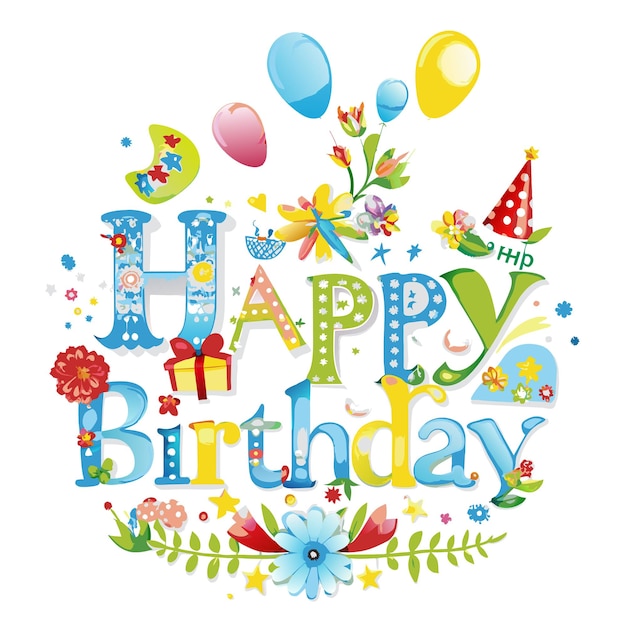Ilustración vectorial de felicitaciones de cumpleaños