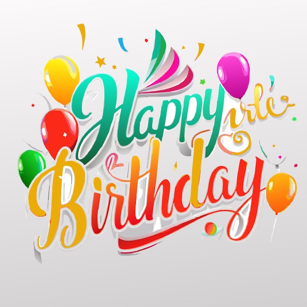 Ilustración vectorial de felicitaciones de cumpleaños