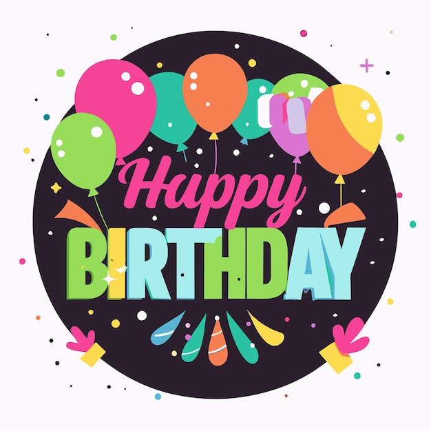 Ilustración vectorial de felicitaciones de cumpleaños