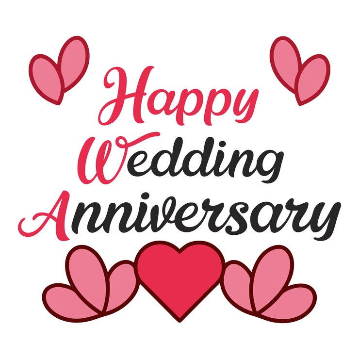 Ilustración vectorial de feliz aniversario de bodas
