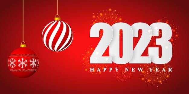 Ilustración vectorial para Feliz Año Nuevo 2023 fondo cartel banner tarjeta de volante