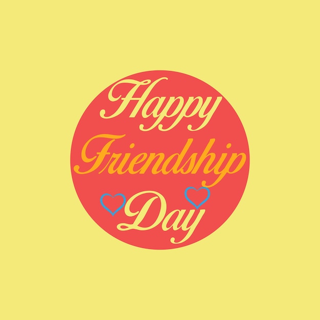 Ilustración vectorial de feliz día de la amistad con texto y elementos para celebrar el día de la amistad