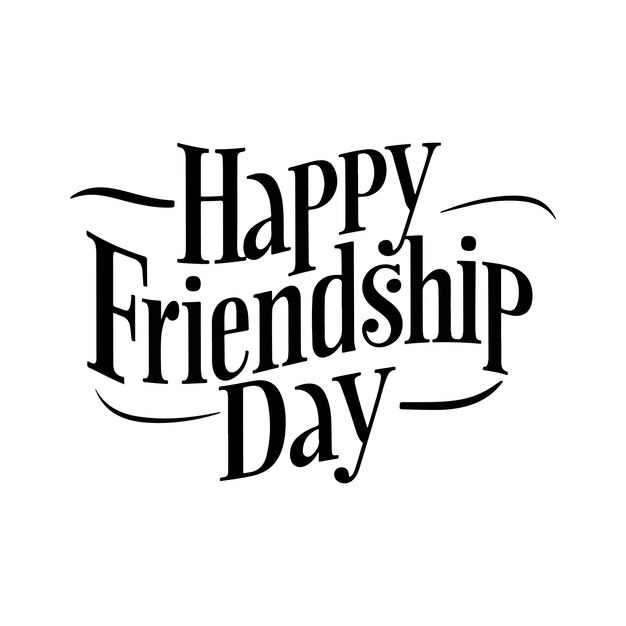 Ilustración vectorial del Feliz Día de la Amistad en la Web Tipografía