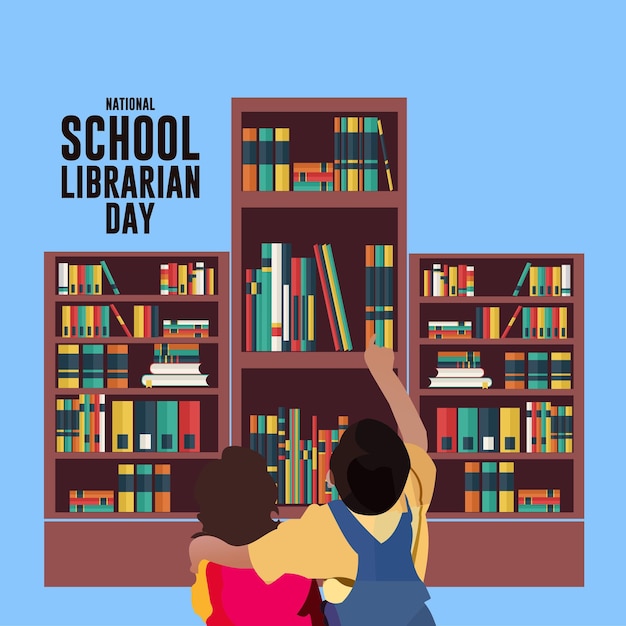 Vector ilustración vectorial del feliz día del bibliotecario de la escuela nacional