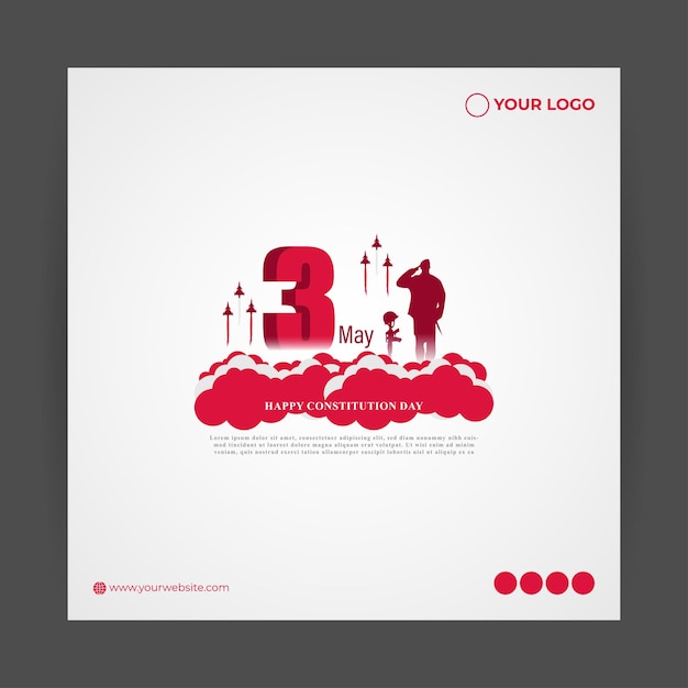 Ilustración vectorial para Feliz Día Constitucional Polonia